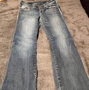 Cowgirl Tuff Indigo Bling Jeans Size 31x35